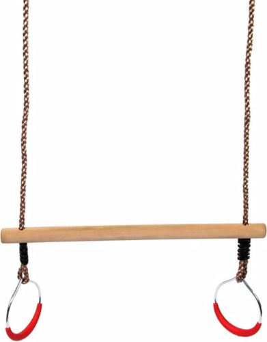 Swing King Trapeze met ringen 58 cm beige hout 2521076