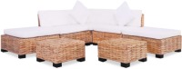 VidaXL Loungeset natuurlijk rattan 18-delig
