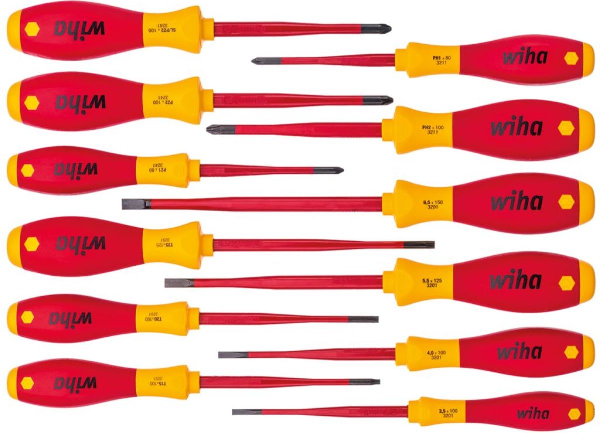 Wiha SoftFinish Elektricien's schroevendraaierset SlimFix 12-dlg 35389