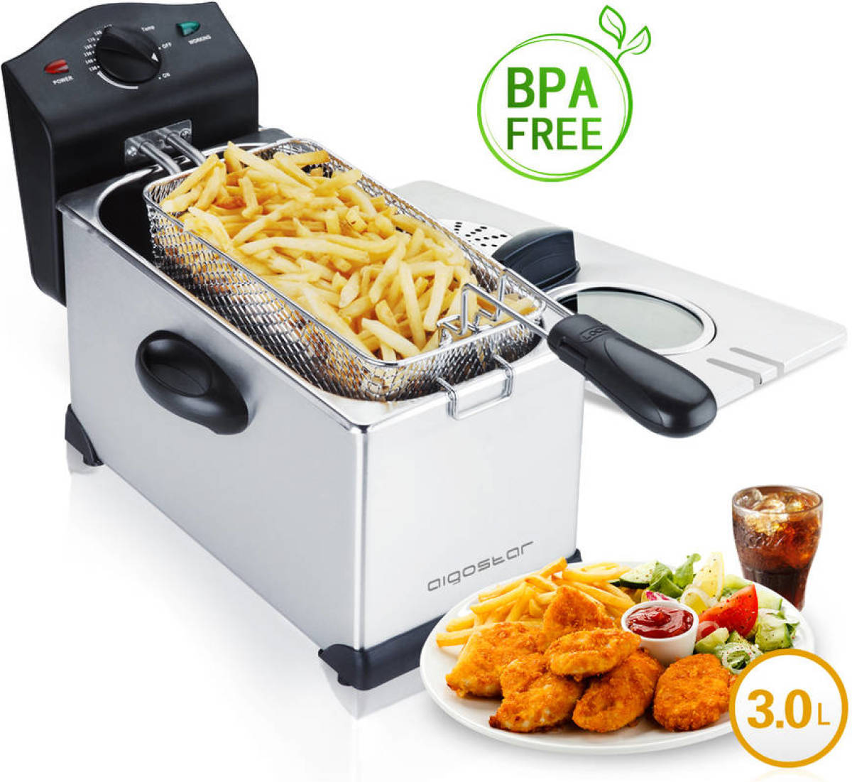 Aigostar ushas 30hez - frituurpan - rvs