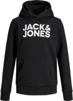 Jack & Jones JUNIOR hoodie Corp met logo zwart