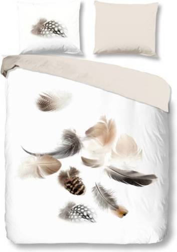 Snoozing Feathery flanel dekbedovertrek - Lits-jumeaux (240x200/220 cm + 2 slopen) - Flanel - White