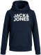Jack & Jones JUNIOR hoodie Corp met logo donkerblauw/wit