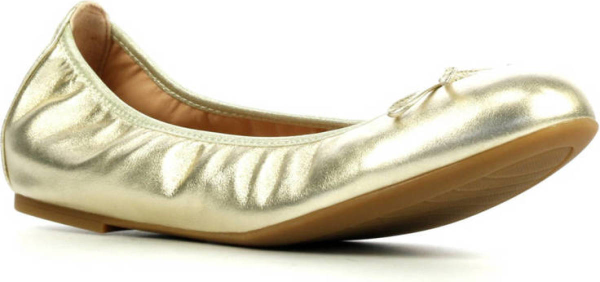 Unisa Acor leren ballerina's goud