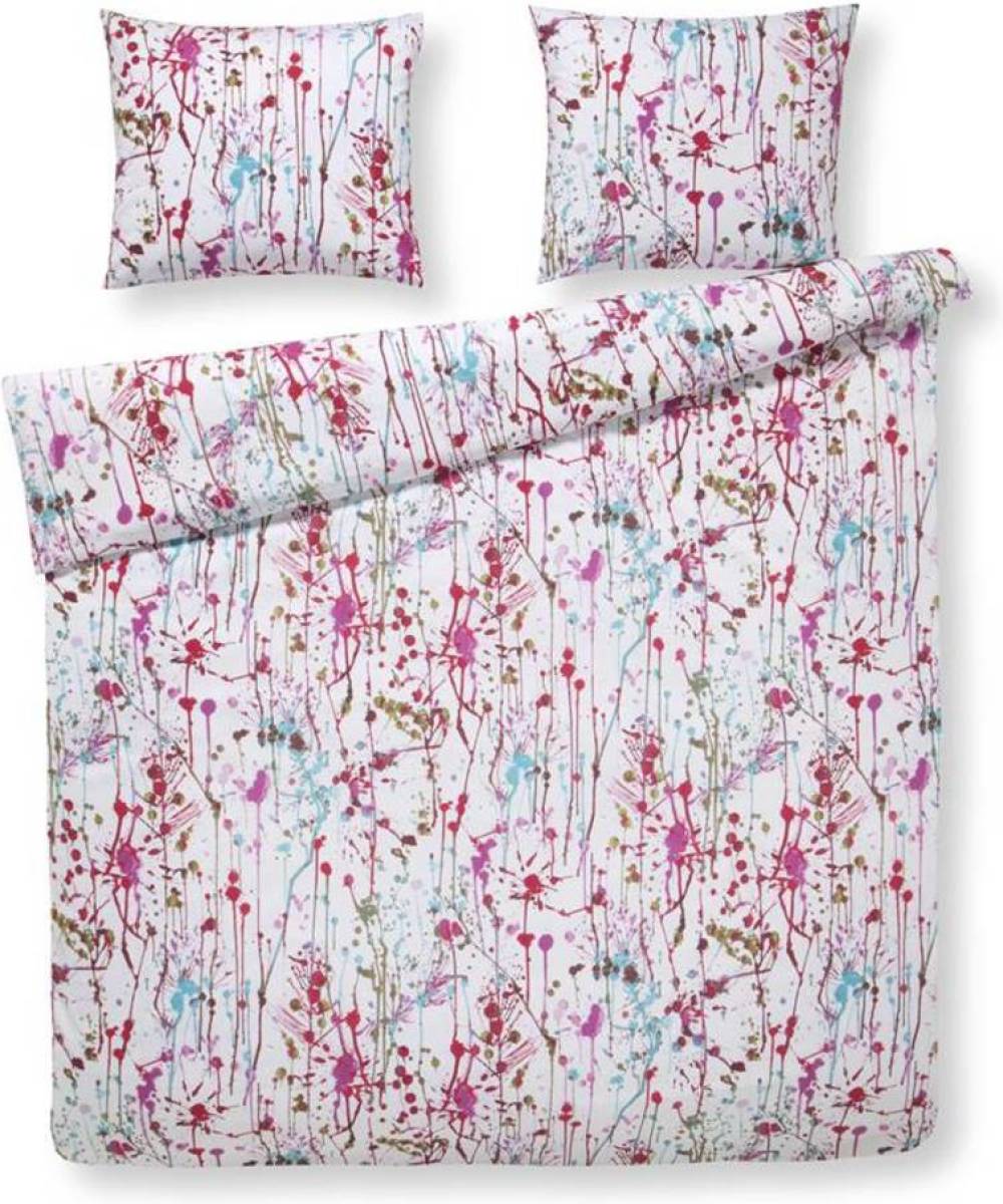 DAY Dream Noa dekbedovertrek - 100% katoen - 2-persoons (200x200/220 cm + 2 slopen) - 2 stuks (60x70 cm) - Roze