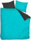 Snoozing Two Tone flanel dekbedovertrek - Lits-jumeaux (270x200/220 cm + 2 slopen) - Flanel - Turquoise/Antraciet