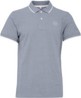 Blend slim fit polo met contrastbies jeansblauw