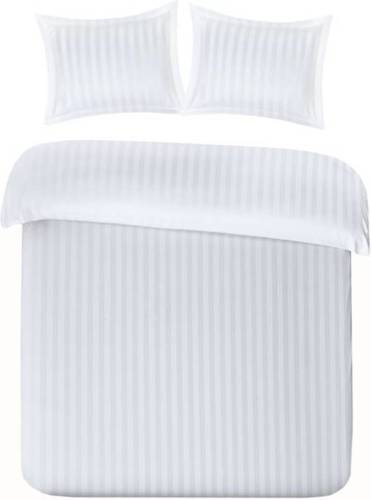 Papillon Uni Satin dekbedovertrek - 100% katoen-satijn - 1-persoons (140x200/220 cm + 1 sloop) - 1 stuk (60x70 cm) - Wit