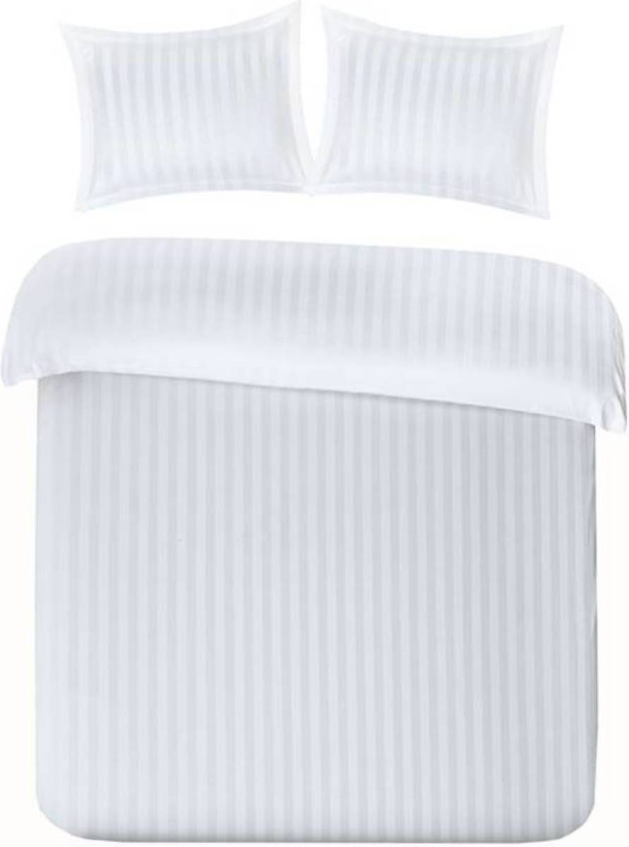 Papillon Uni Satin dekbedovertrek - 100% katoen-satijn - 1-persoons (140x200/220 cm + 1 sloop) - 1 stuk (60x70 cm) - Wit