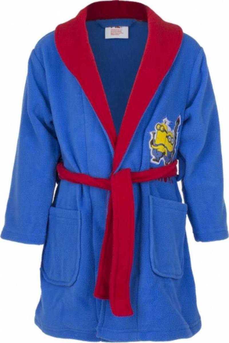 Merkloos Minions badjas blauw 104