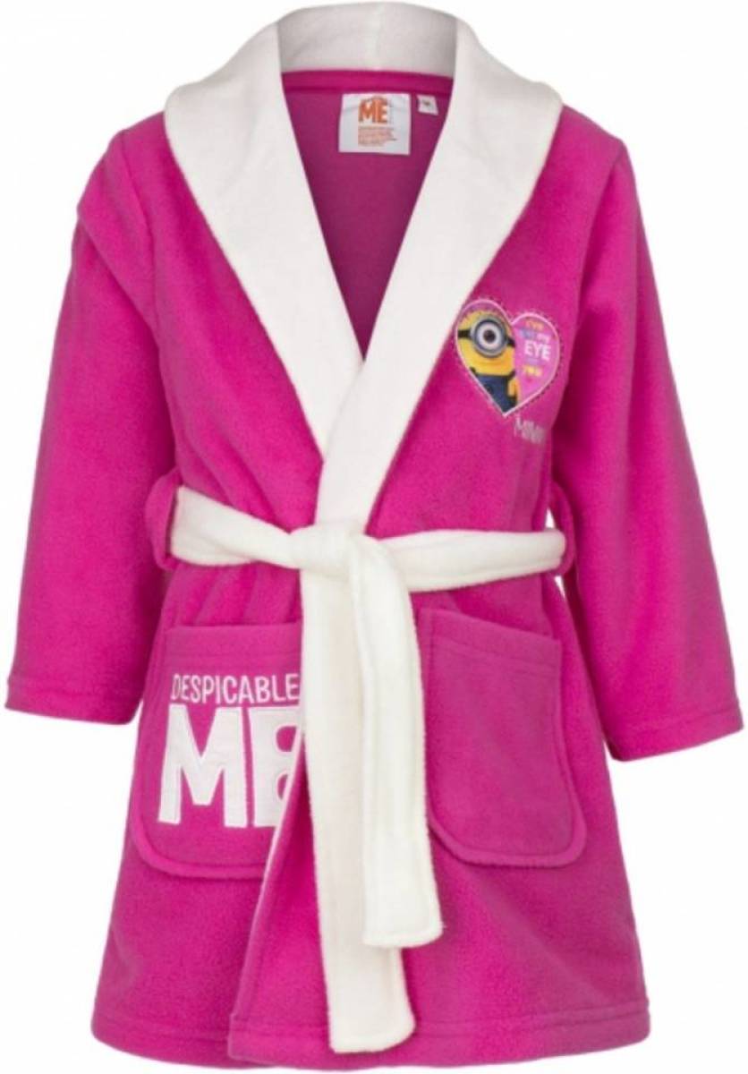Merkloos Minions badjas roze 98