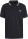 Fred Perry slim fit polo met contrastbies donkerblauw