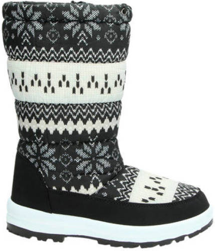 Snow Fun snowboots me tprint zwart/wit