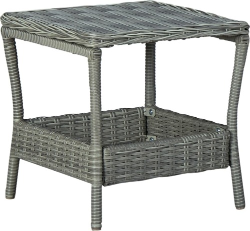 VidaXL Tuintafel 45x45x46,5 cm poly rattan lichtgrijs