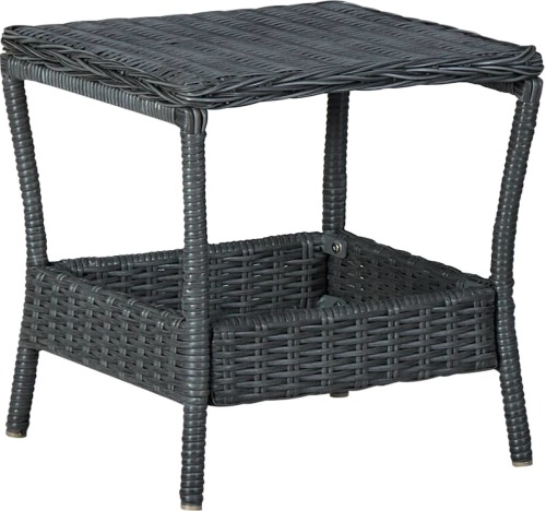 VidaXL Tuintafel 45x45x46,5 cm poly rattan donkergrijs