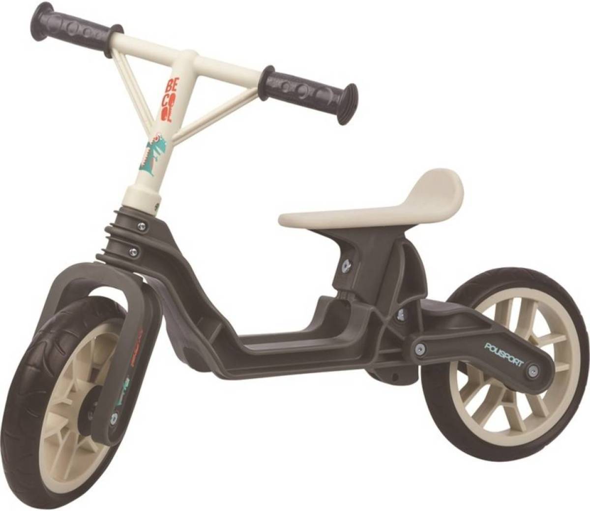 Polisport Balanca Bike loopfiets 10 Inch Junior Donkergrijs/Crème