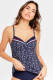 Lascana tankini bikinitop met all over print donkerblauw