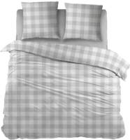 Snoozing Mila dekbedovertrek - 100% katoen - 1-persoons (140x200/220 cm + 1 sloop) - 1 stuk (65x65 cm) - Grijs