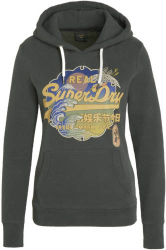 Superdry hoodie met printopdruk zwart