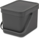 Brabantia Sort & Go prullenbak - 6 L - grijs