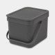 Brabantia Sort & Go prullenbak - 6 L - grijs