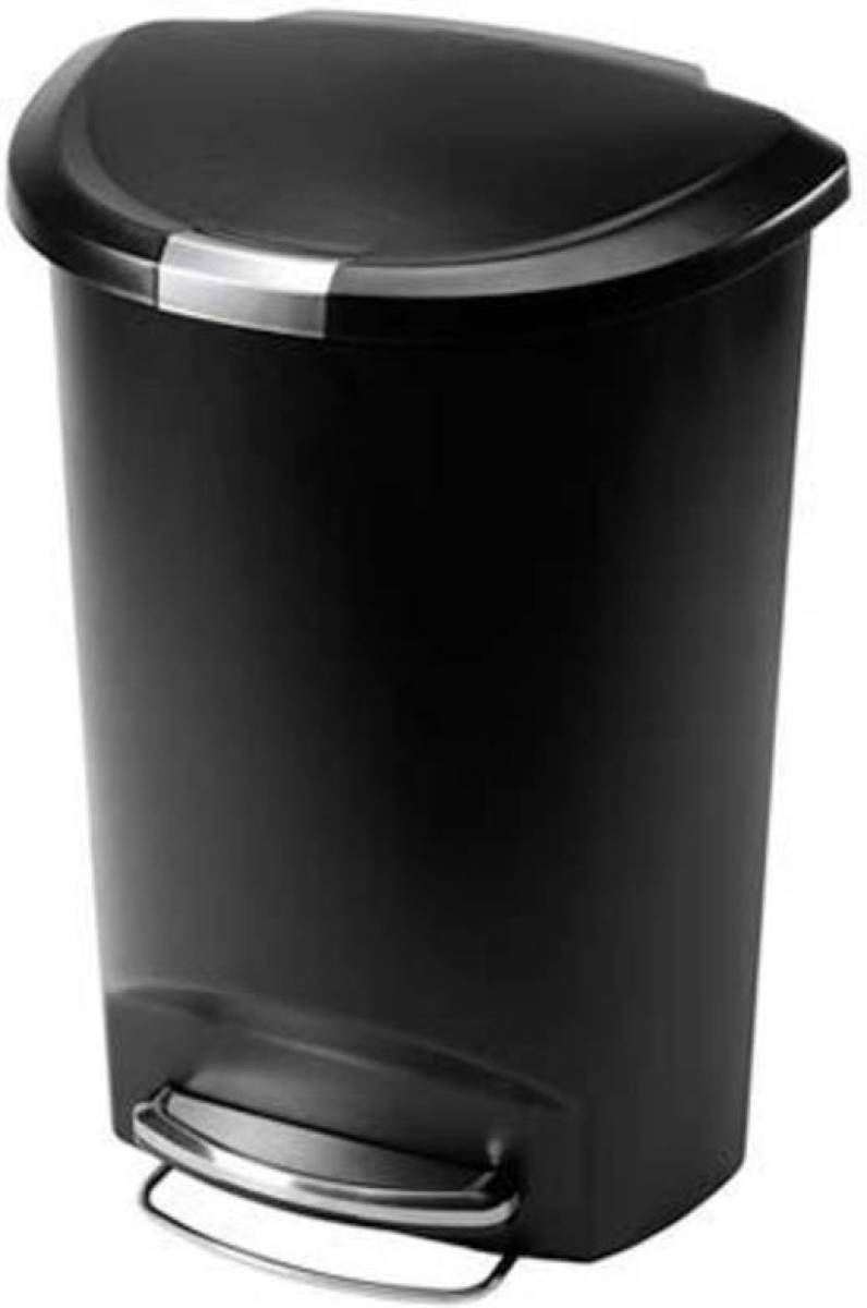 Simplehuman Semi Round afvalemmer 50 l - zwart