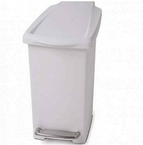 Afvalemmer kunststof slim wit, 10 liter - Simplehuman