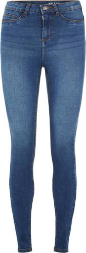 NOISY MAY high waist skinny jeans NMCALLIE medium blue denim