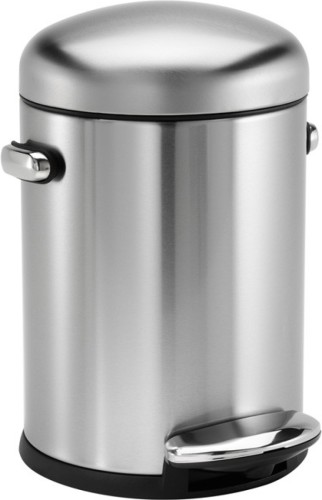 Simplehuman Retro pedaalemmer - 4,5 liter - zilverkleurig