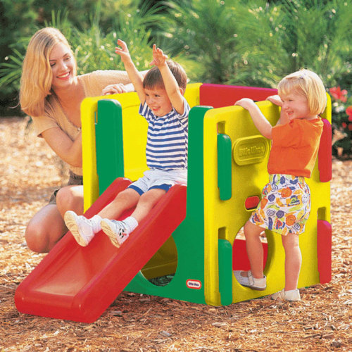 Little Tikes Junior activiteitengym Natural met glijbaan
