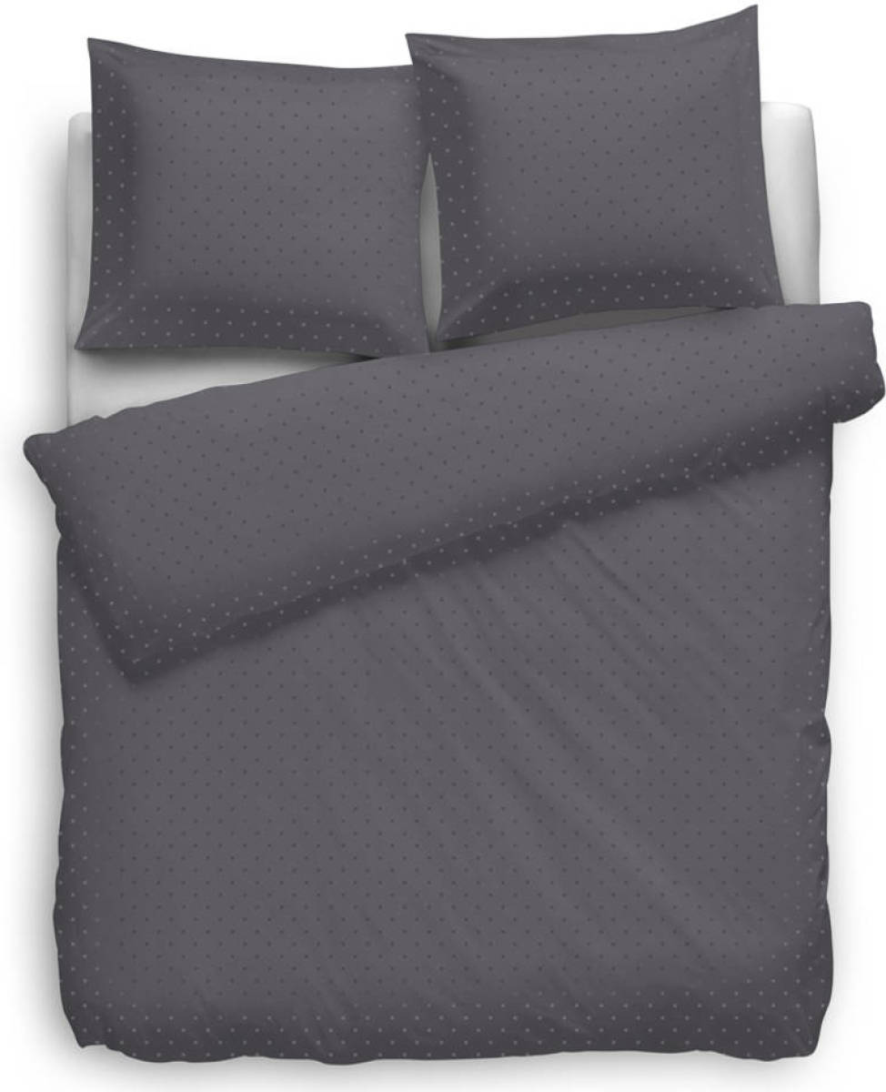 Heckett & Lane dekbedovertrek Puntini - antraciet - 140x220 cm