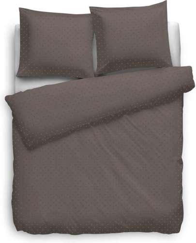 Heckett & Lane dekbedovertrek Puntini - taupe - 140x220 cm