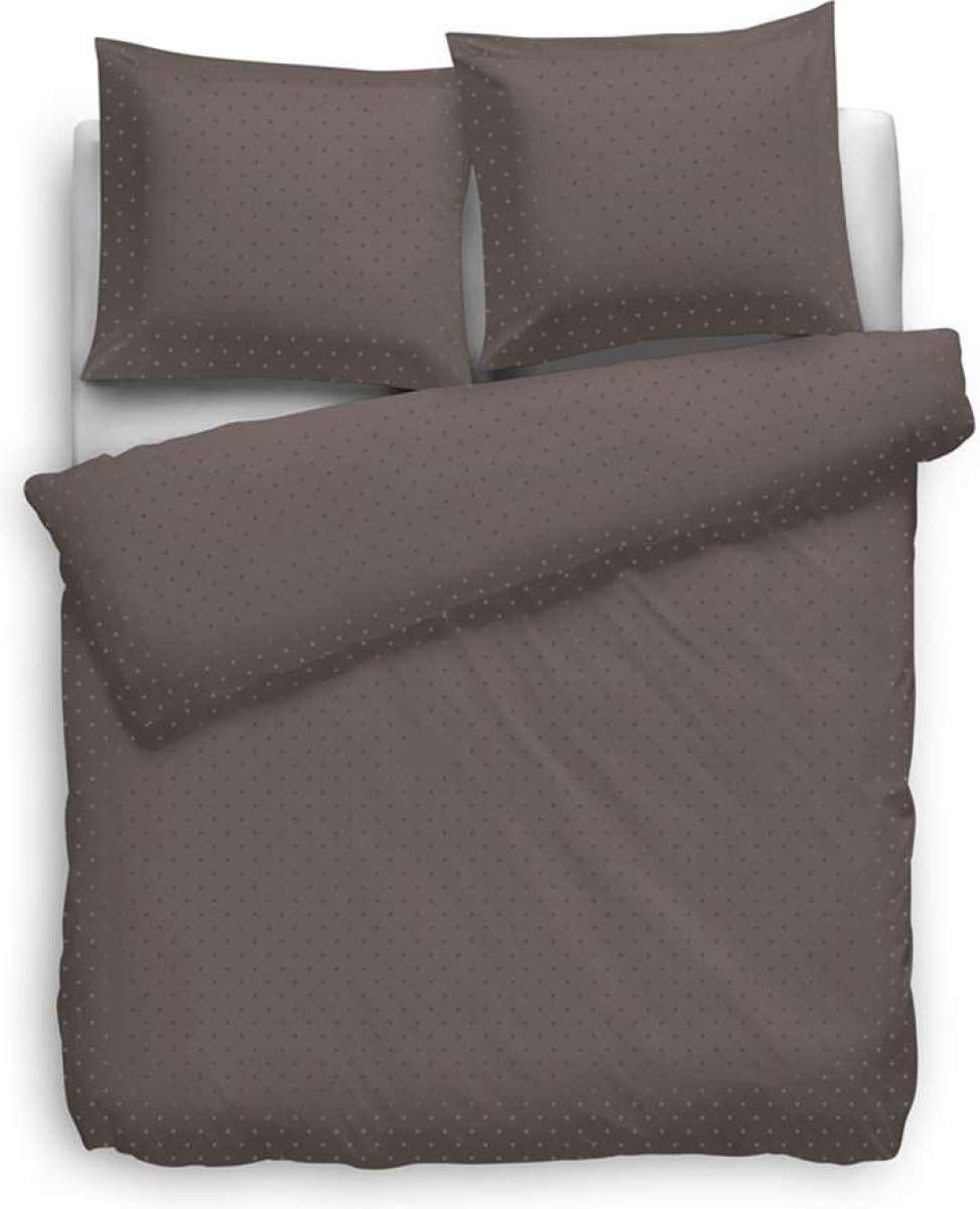 Heckett & Lane dekbedovertrek Puntini - taupe - 140x220 cm