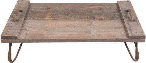 Clayre & Eef dienblad 56x38x16 cm - bruin - hout