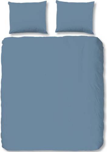 HIP Uni Satin dekbedovertrek - 2-persoons (200x200/220 cm + 2 slopen) - Katoen satijn - Ice Blue