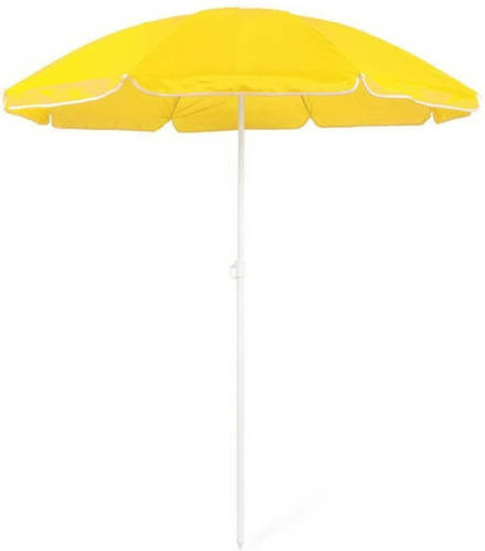 Merkloos Verstelbare strand/tuin parasol geel 150 cm - Zonbescherming - Voordelige parasols