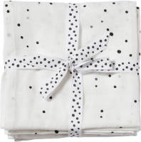 Done by Deer hydrofiele wikkeldekens 120x120 Dreamy dots (set van 2) Black/White