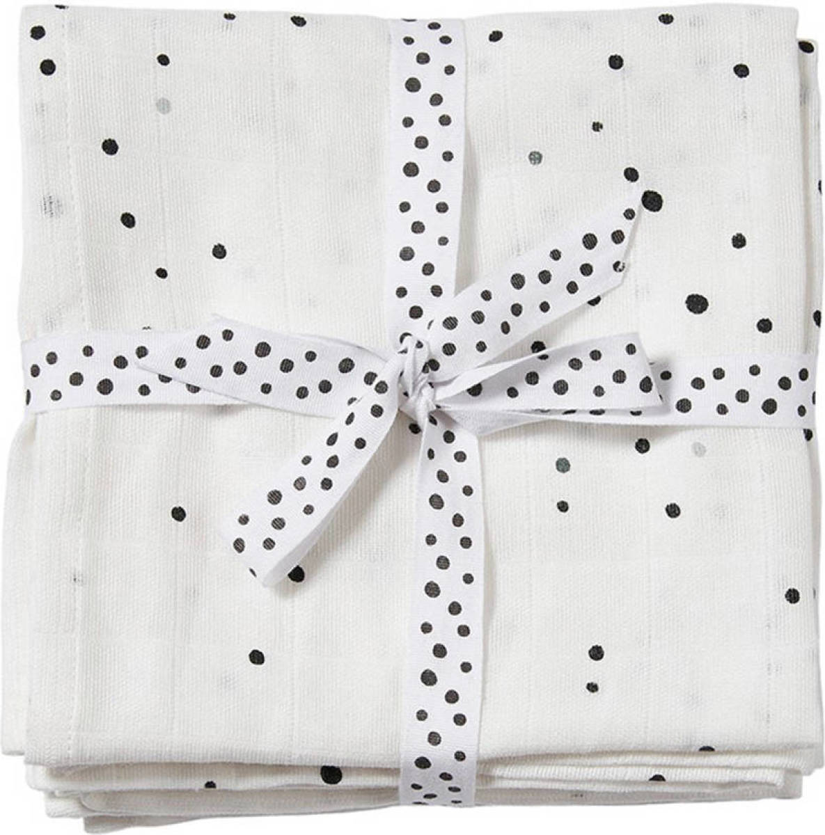 Done by Deer hydrofiele wikkeldekens 120x120 Dreamy dots (set van 2) Black/White