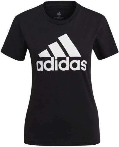adidas Performance sport T-shirt zwart/wit
