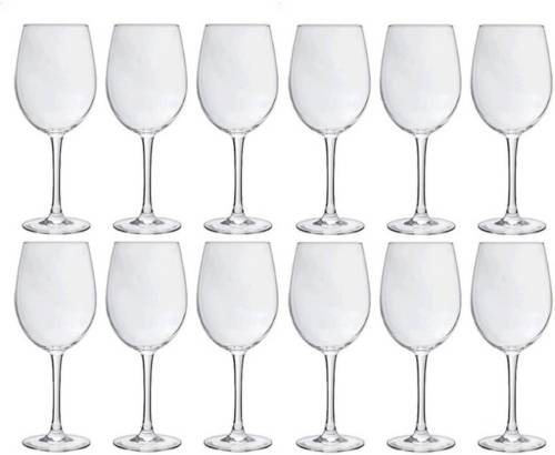Merkloos 12x Luxe wijnglazen voor rode wijn 360 ml - 36 cl - Rode wijn glazen - Wijn drinken - Wijnglazen van glas