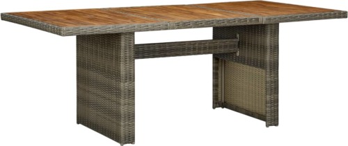 VidaXL Tuintafel poly rattan en massief acaciahout bruin