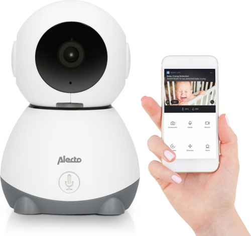 Alecto SMARTBABY10 Wifi babyfoon met camera, wit/grijs