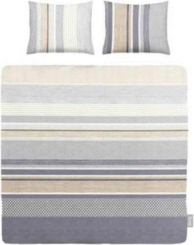 Merkloos iSeng Macy dekbedovertrek - Lits-jumeaux (240x200/220 cm + 2 slopen) - Katoen satijn - Sand