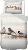 Snoozing Lake flanel dekbedovertrek - 1-persoons (140x200/220 cm + 1 sloop) - Flanel - Wit