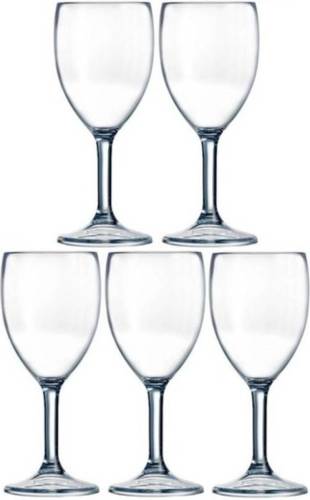 Merkloos 5x Arcoroc Outdoor Perfect wijnglas SAN hard kunststof 300 ml - Onbreekbare camping/picknick glazen