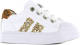 Shoesme SH21S021-A leren sneakers met glitters wit/goud