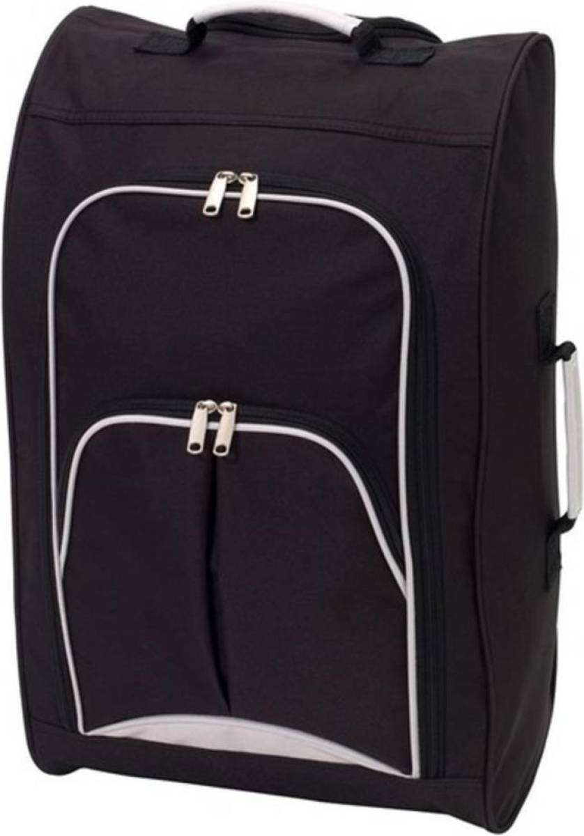 Merkloos Handbagage reiskoffer/trolley zwart 55 cm - Reistassen op wielen