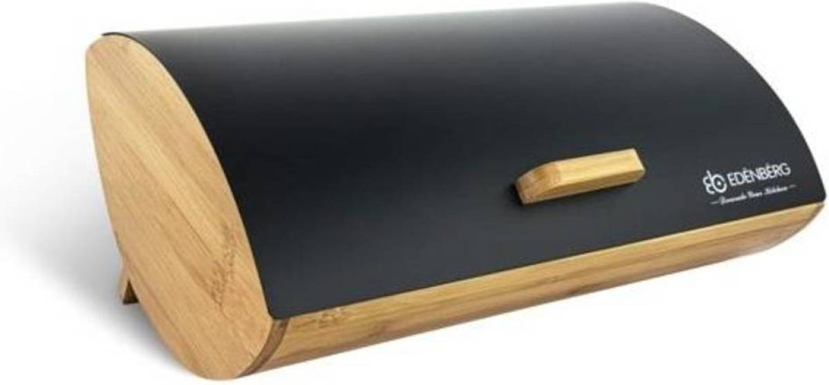 EDENBERG Black Line - Broodtrommel - Vershouddoos - Bamboe/RVS - EB-122