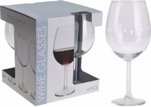 Merkloos 12x wijnglazen transparant 580 ml - 12-delig - wijnglazen/drinkglazen