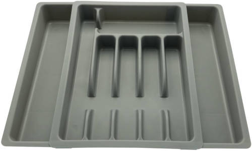 4cookz universele uitschuifbare bestekbak 29-50 cm - 38cm diep - Grijs